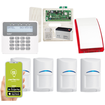 ZESTAW ALARMOWY SATEL PERFECTA 16 SET-A 4 CZUJKI BOSCH + PRF-LCD + SYRENA SP-4001 R